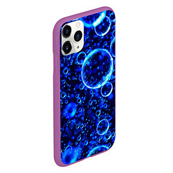 Чехол iPhone 11 Pro матовый Пузыри воздуха в воде Pattern, цвет: 3D-фиолетовый — фото 2