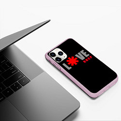 Чехол iPhone 11 Pro матовый Love RHCP Red Hot Chili Peppers, цвет: 3D-розовый — фото 2