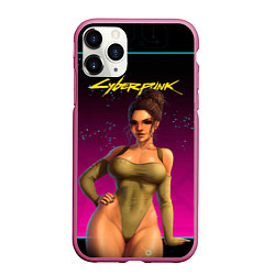 Чехол iPhone 11 Pro матовый Sexy сyberpunk Panam 18, цвет: 3D-малиновый