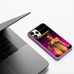 Чехол iPhone 11 Pro матовый Sexy сyberpunk Panam 18, цвет: 3D-фиолетовый — фото 2