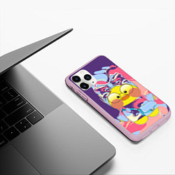 Чехол iPhone 11 Pro матовый Лалафанфан в сиреневых волнах, цвет: 3D-розовый — фото 2