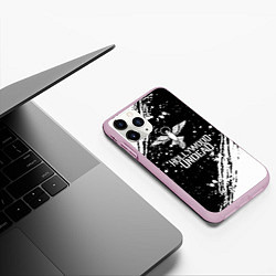 Чехол iPhone 11 Pro матовый Hollywood undead, цвет: 3D-розовый — фото 2