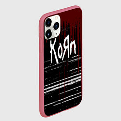 Чехол iPhone 11 Pro матовый KoЯn Корн потеки, цвет: 3D-малиновый — фото 2