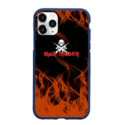 Чехол iPhone 11 Pro матовый Iron maiden огонёк, цвет: 3D-тёмно-синий