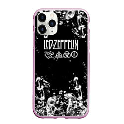 Чехол iPhone 11 Pro матовый LED ZEPPELIN texture вода, цвет: 3D-розовый