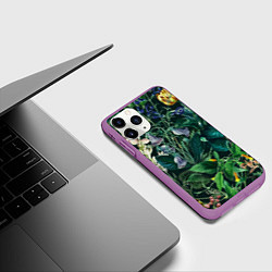 Чехол iPhone 11 Pro матовый Цветы Темный Сад, цвет: 3D-фиолетовый — фото 2