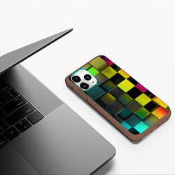 Чехол iPhone 11 Pro матовый Colored Geometric 3D pattern, цвет: 3D-коричневый — фото 2