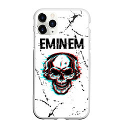 Чехол iPhone 11 Pro матовый Eminem ЧЕРЕП Потертости, цвет: 3D-белый