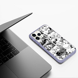 Чехол iPhone 11 Pro матовый Ansatsu kyoshitsu pattern, цвет: 3D-светло-сиреневый — фото 2