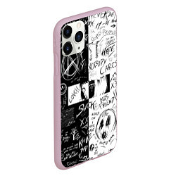 Чехол iPhone 11 Pro матовый Anime BLACK WHITE EYES, цвет: 3D-розовый — фото 2