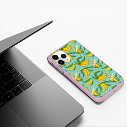 Чехол iPhone 11 Pro матовый Banana pattern Summer Fashion 2022, цвет: 3D-розовый — фото 2