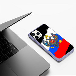 Чехол iPhone 11 Pro матовый Россия - имперский герб, цвет: 3D-светло-сиреневый — фото 2