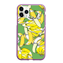 Чехол iPhone 11 Pro матовый Banana pattern Summer Food, цвет: 3D-фиолетовый