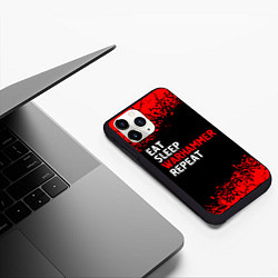 Чехол iPhone 11 Pro матовый Eat Sleep Warhammer Repeat - Спрей, цвет: 3D-черный — фото 2