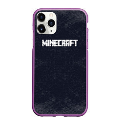 Чехол iPhone 11 Pro матовый Майнкрафт MineCraft текстура, цвет: 3D-фиолетовый