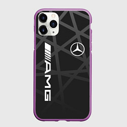 Чехол iPhone 11 Pro матовый MERCEDES - BENZ МЕРСЕДЕС, цвет: 3D-фиолетовый