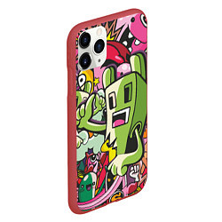 Чехол iPhone 11 Pro матовый Гневный Крипер, цвет: 3D-красный — фото 2