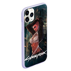 Чехол iPhone 11 Pro матовый VI ВИ CYBERPUNK2077, цвет: 3D-светло-сиреневый — фото 2