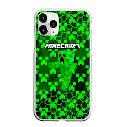 Чехол iPhone 11 Pro матовый Minecraft КРИПЕРЫ, цвет: 3D-белый