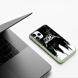 Чехол iPhone 11 Pro матовый Metallica музыканты, цвет: 3D-салатовый — фото 2
