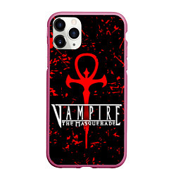Чехол iPhone 11 Pro матовый Vampire The Masquerade Bloodlines, цвет: 3D-малиновый