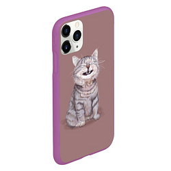 Чехол iPhone 11 Pro матовый Недовольный котик Disgruntled cat, цвет: 3D-фиолетовый — фото 2