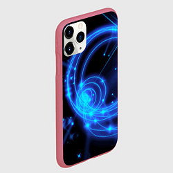Чехол iPhone 11 Pro матовый Неоновый космос Neon space, цвет: 3D-малиновый — фото 2