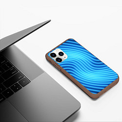 Чехол iPhone 11 Pro матовый Abstraction neon lines, цвет: 3D-коричневый — фото 2
