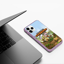 Чехол iPhone 11 Pro матовый Minecraft Dungeons Heroes Video game, цвет: 3D-сиреневый — фото 2