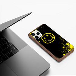 Чехол iPhone 11 Pro матовый Nirvana texture смайл, цвет: 3D-коричневый — фото 2