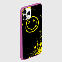 Чехол iPhone 11 Pro матовый Nirvana texture смайл, цвет: 3D-фиолетовый — фото 2
