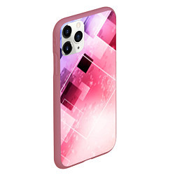 Чехол iPhone 11 Pro матовый Розово-голубая абстрактная геометрия, цвет: 3D-малиновый — фото 2