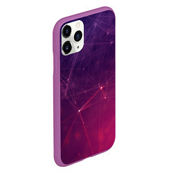 Чехол iPhone 11 Pro матовый Абстрактные взаимосвязанные линии, цвет: 3D-фиолетовый — фото 2