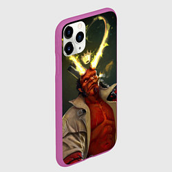 Чехол iPhone 11 Pro матовый ХЕЛЛБОЙ ЧЕРТ ДЕМОН, цвет: 3D-фиолетовый — фото 2