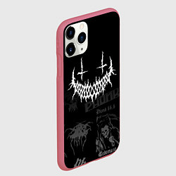 Чехол iPhone 11 Pro матовый Злая улыбка демона ФОНК паттерн, цвет: 3D-малиновый — фото 2