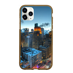 Чехол iPhone 11 Pro матовый Городские будни, цвет: 3D-коричневый