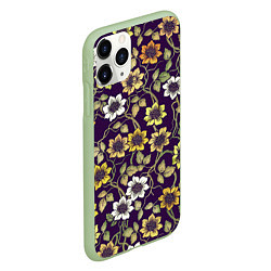 Чехол iPhone 11 Pro матовый Цветущий куст, цвет: 3D-салатовый — фото 2