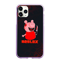 Чехол iPhone 11 Pro матовый ROBLOX - СВИНКА ПИГГИ, цвет: 3D-сиреневый