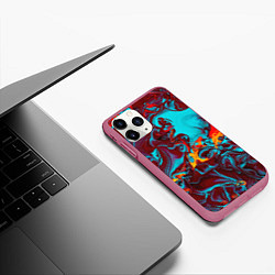 Чехол iPhone 11 Pro матовый Каляка-маляка, цвет: 3D-малиновый — фото 2