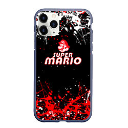 Чехол iPhone 11 Pro матовый Super mario брызги красок, цвет: 3D-серый