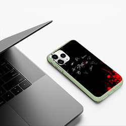 Чехол iPhone 11 Pro матовый Stray kids Автографы, цвет: 3D-салатовый — фото 2