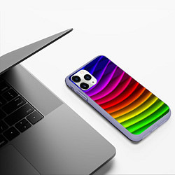Чехол iPhone 11 Pro матовый Color line neon pattern Abstraction Summer 2023, цвет: 3D-светло-сиреневый — фото 2