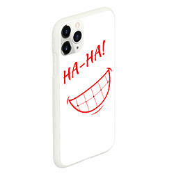 Чехол iPhone 11 Pro матовый Злобный смех, цвет: 3D-белый — фото 2