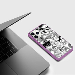 Чехол iPhone 11 Pro матовый Когда плачут цикады pattern, цвет: 3D-фиолетовый — фото 2