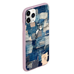 Чехол iPhone 11 Pro матовый Patchwork Jeans Осень Зима 2023, цвет: 3D-розовый — фото 2