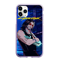 Чехол iPhone 11 Pro матовый Johnny Cyberpunk2077, цвет: 3D-светло-сиреневый