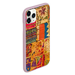 Чехол iPhone 11 Pro матовый Пэчворк Лоскутное одеяло Patchwork Quilt, цвет: 3D-розовый — фото 2