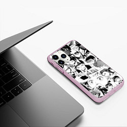 Чехол iPhone 11 Pro матовый Durarara pattern, цвет: 3D-розовый — фото 2