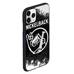 Чехол iPhone 11 Pro матовый Nickelback КОТ Брызги, цвет: 3D-черный — фото 2