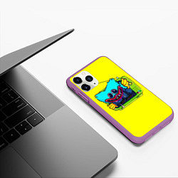 Чехол iPhone 11 Pro матовый POPPY PLAYTIME HAGGY WAGGY ХАГГИ ВАГГИ В ТЕЛЕВИЗОР, цвет: 3D-фиолетовый — фото 2